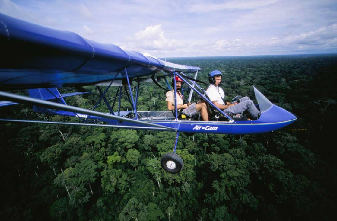 Phil flying AirCam over rainforest